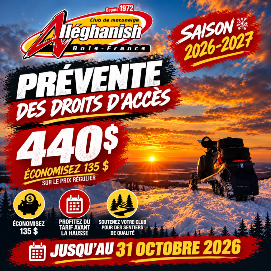 Droits d'accès Saison 2026-2027